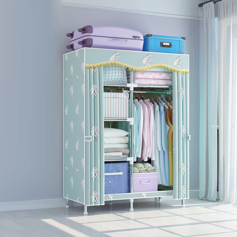 Contemporary Style Wardrobe Metal Wardrobe Closet with 1-Door 41"L x 18"W x 67"H Green Clearhalo 'Armoires & Wardrobes' 'armoires_wardrobes' 'Bedroom Furniture' 'furn' 'furn_armoires_wardrobes' 'Furniture' 5742685