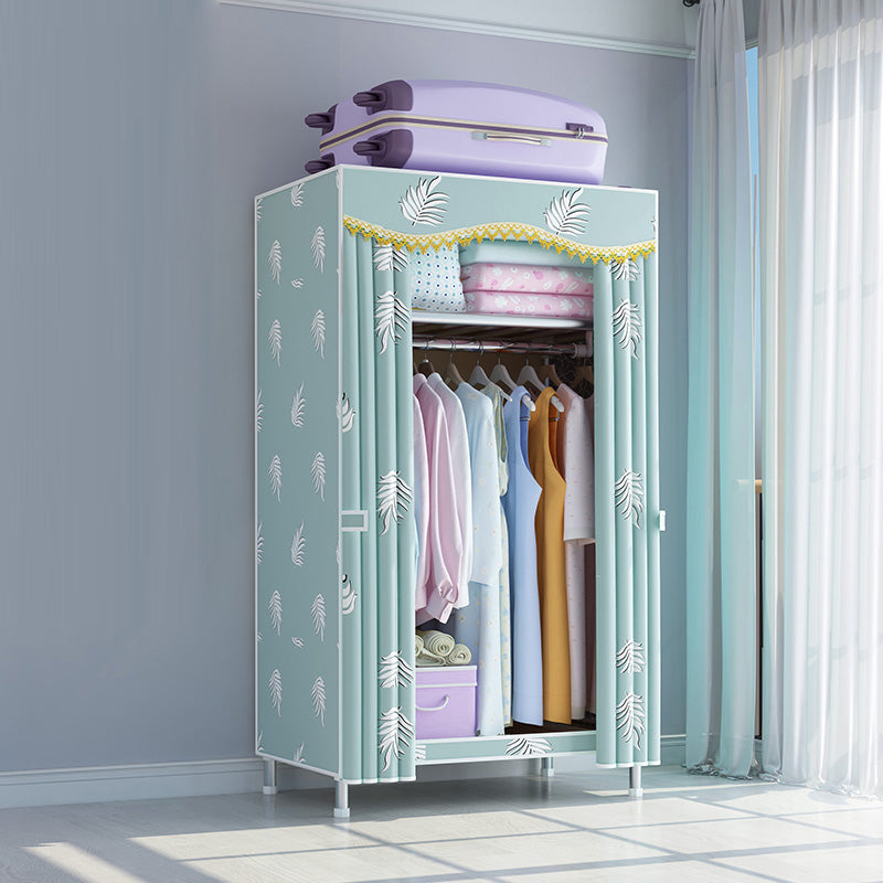 Contemporary Style Wardrobe Metal Wardrobe Closet with 1-Door 32"L x 18"W x 67"H Green Clearhalo 'Armoires & Wardrobes' 'armoires_wardrobes' 'Bedroom Furniture' 'furn' 'furn_armoires_wardrobes' 'Furniture' 5742688