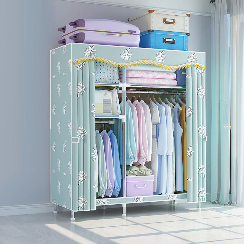 Contemporary Style Wardrobe Metal Wardrobe Closet with 1-Door 48"L x 18"W x 67"H Green Clearhalo 'Armoires & Wardrobes' 'armoires_wardrobes' 'Bedroom Furniture' 'furn' 'furn_armoires_wardrobes' 'Furniture' 5742690
