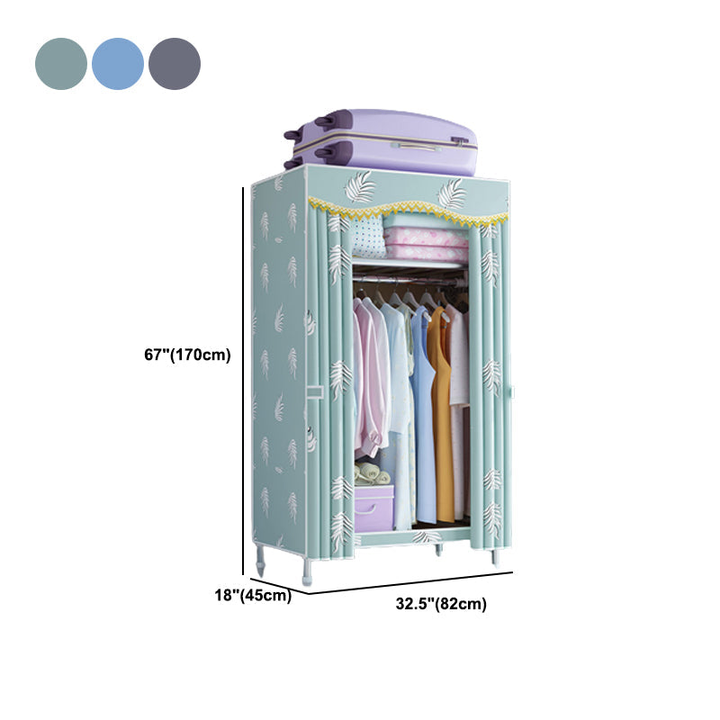 Contemporary Style Wardrobe Metal Wardrobe Closet with 1-Door Clearhalo 'Armoires & Wardrobes' 'armoires_wardrobes' 'Bedroom Furniture' 'furn' 'furn_armoires_wardrobes' 'Furniture' 5742694