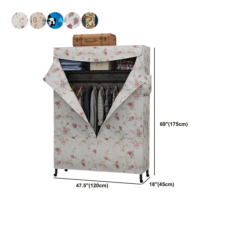 Hedendaagse stijl garderobe metaal verstelbare planken garderobe kast