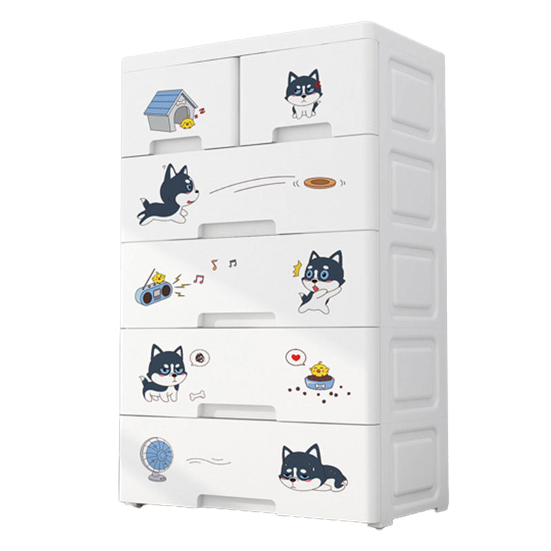 Eigentijdse garderobe witte kleur plastic garderobe kast met laden