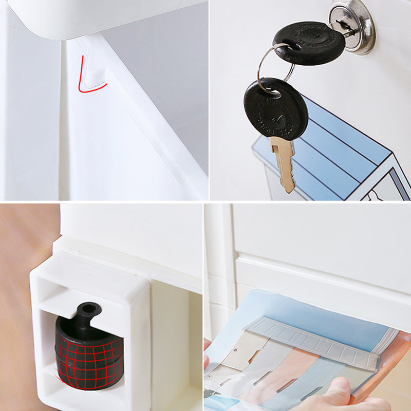 Eigentijdse garderobe witte kleur plastic garderobe kast met laden