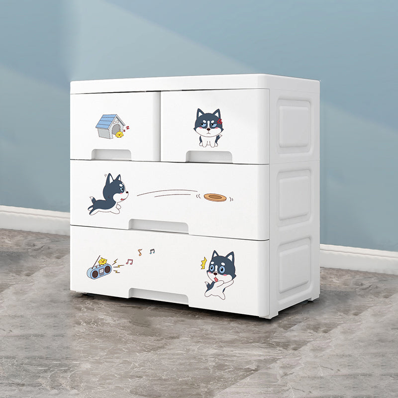 Eigentijdse garderobe witte kleur plastic garderobe kast met laden