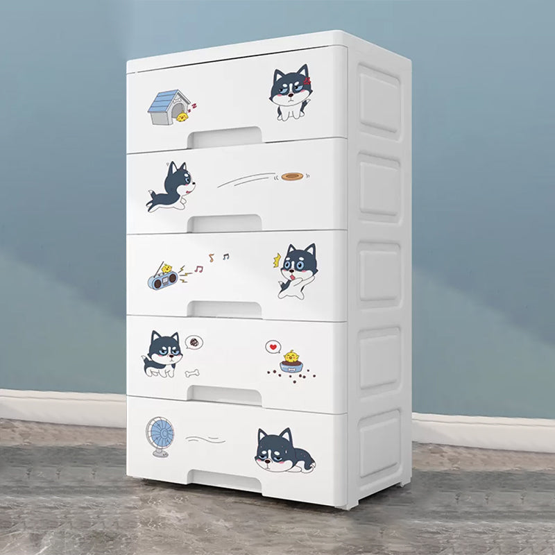 Eigentijdse garderobe witte kleur plastic garderobe kast met laden