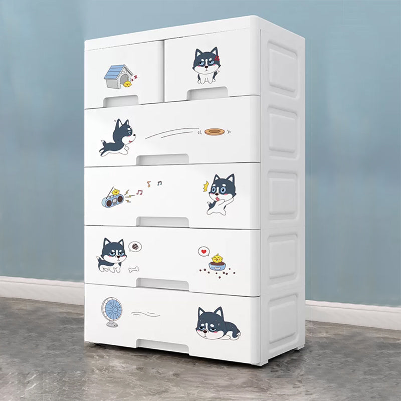 Eigentijdse garderobe witte kleur plastic garderobe kast met laden