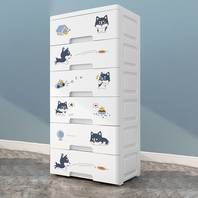 Eigentijdse garderobe witte kleur plastic garderobe kast met laden