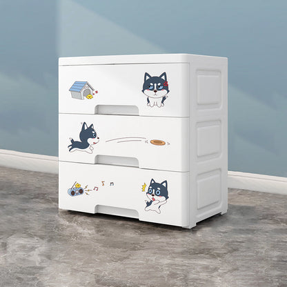 Eigentijdse garderobe witte kleur plastic garderobe kast met laden