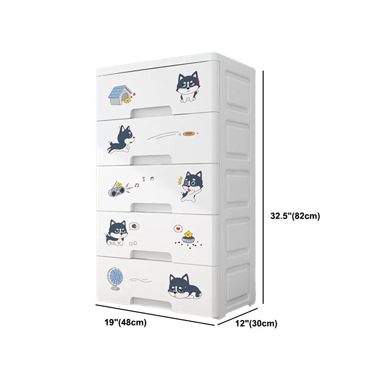 Eigentijdse garderobe witte kleur plastic garderobe kast met laden