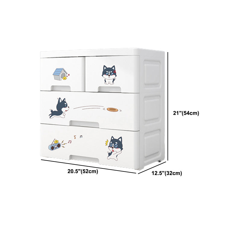 Eigentijdse garderobe witte kleur plastic garderobe kast met laden