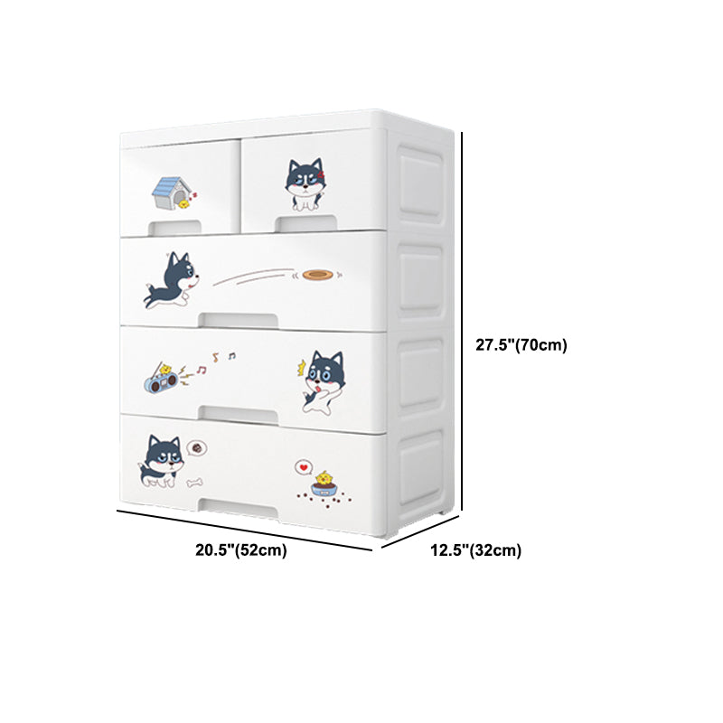 Eigentijdse garderobe witte kleur plastic garderobe kast met laden