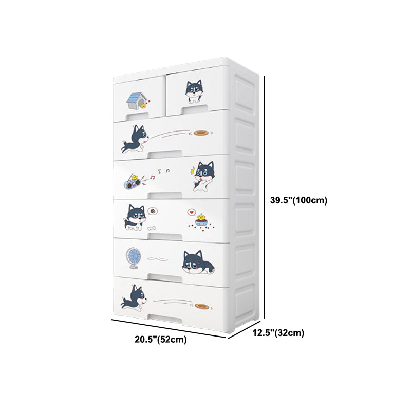 Eigentijdse garderobe witte kleur plastic garderobe kast met laden