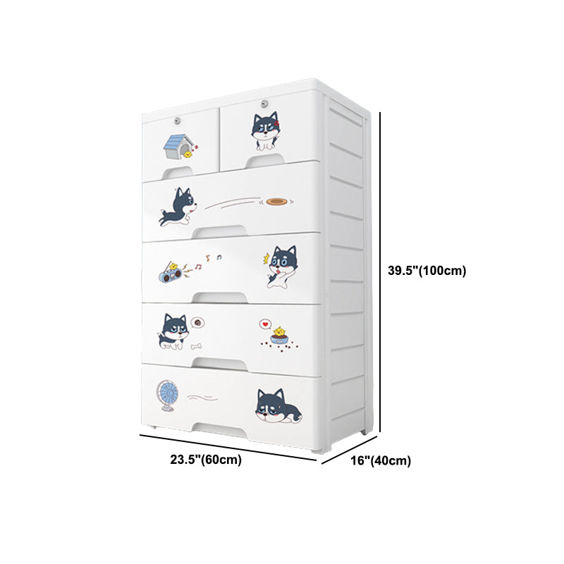 Eigentijdse garderobe witte kleur plastic garderobe kast met laden