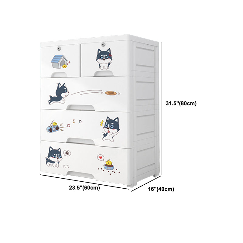 Eigentijdse garderobe witte kleur plastic garderobe kast met laden