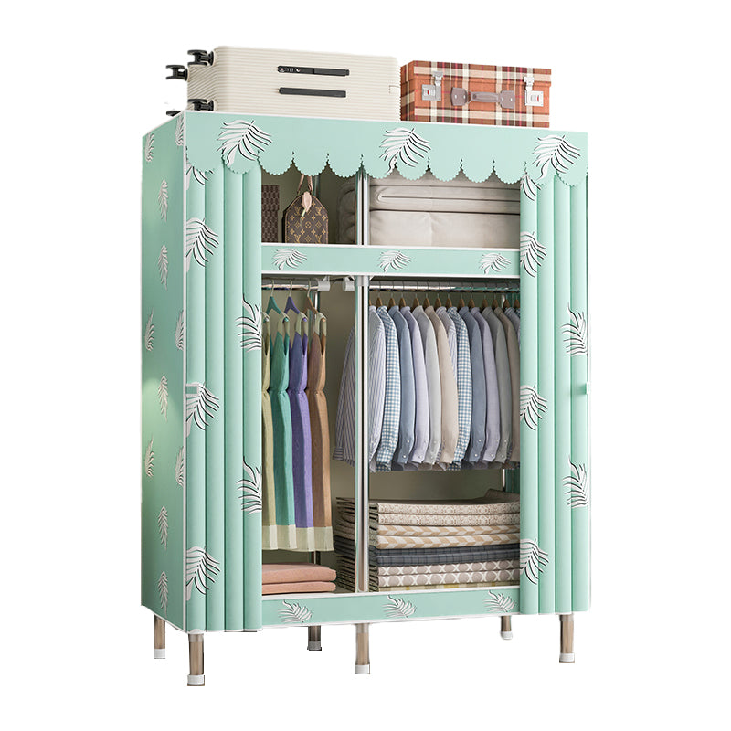 Contemporary Style Wardrobe Metal 1 Door Wardrobe Closet With Shelves