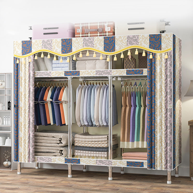 Contemporary Style Wardrobe Metal 1 Door Wardrobe Closet With Shelves