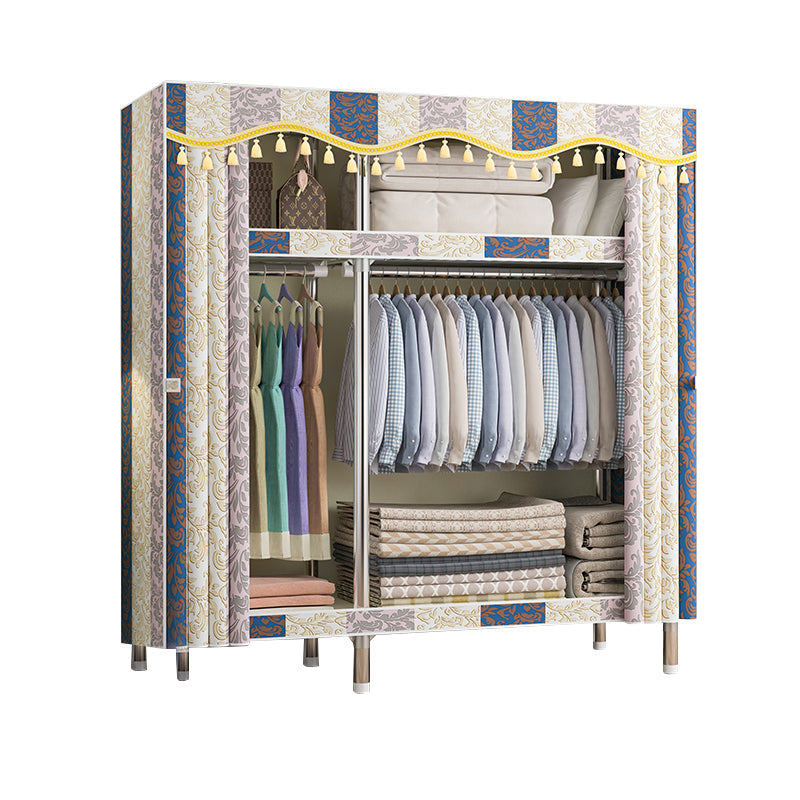 Contemporary Style Wardrobe Metal 1 Door Wardrobe Closet With Shelves