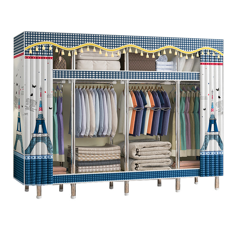 Contemporary Style Wardrobe Metal 1 Door Wardrobe Closet With Shelves