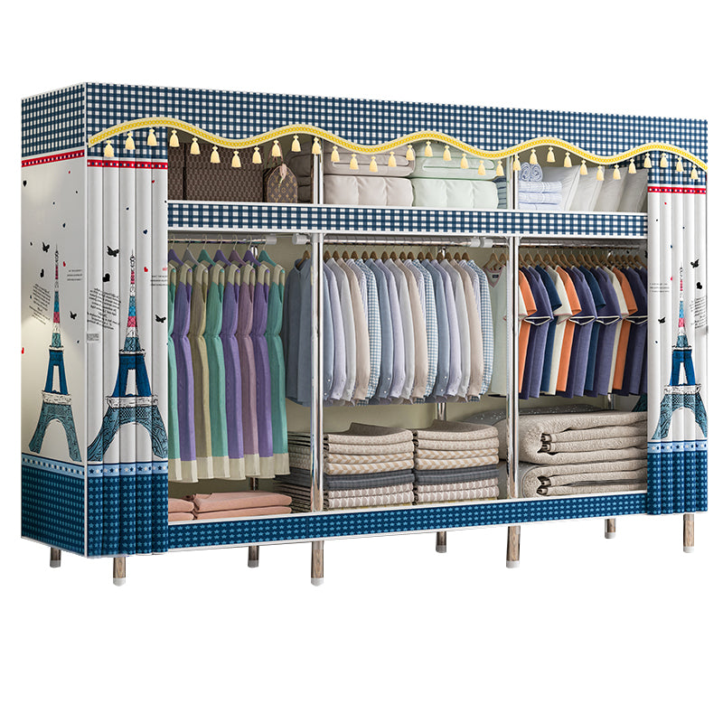 Contemporary Style Wardrobe Metal 1 Door Wardrobe Closet With Shelves