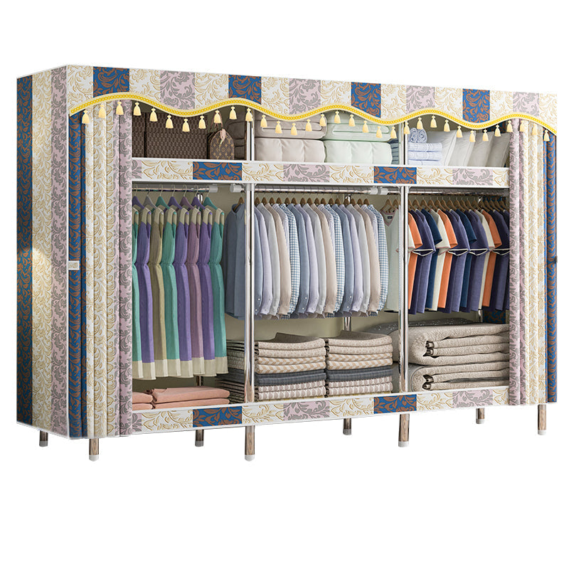 Contemporary Style Wardrobe Metal 1 Door Wardrobe Closet With Shelves