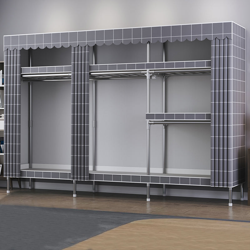 Armadio in metallo del guardaroba in stile moderno con asta di abbigliamento