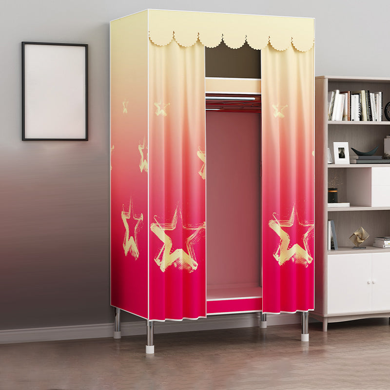 Modern Style Wardrobe Metal 1-Door Wardrobe Closet for Bedroom Clearhalo 'Armoires & Wardrobes' 'armoires_wardrobes' 'Bedroom Furniture' 'furn' 'furn_armoires_wardrobes' 'Furniture' 5742869