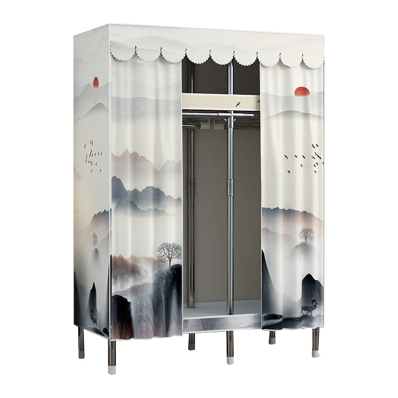 Modern Style Wardrobe Metal 1-Door Wardrobe Closet for Bedroom Clearhalo 'Armoires & Wardrobes' 'armoires_wardrobes' 'Bedroom Furniture' 'furn' 'furn_armoires_wardrobes' 'Furniture' 5742870