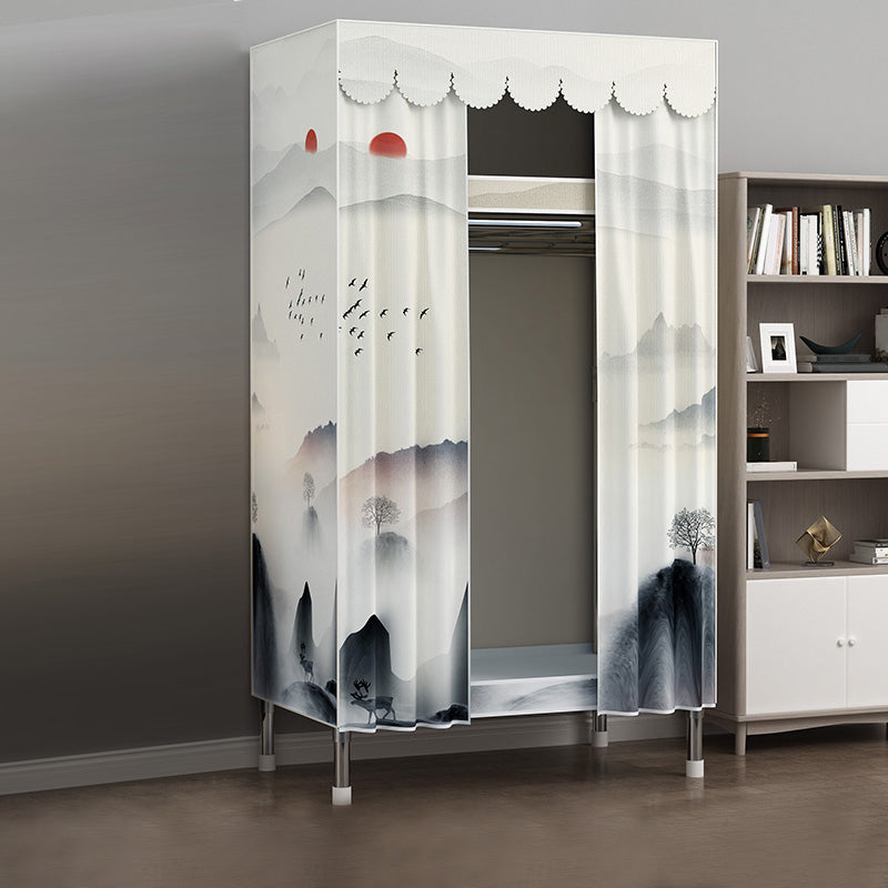 Modern Style Wardrobe Metal 1-Door Wardrobe Closet for Bedroom Clearhalo 'Armoires & Wardrobes' 'armoires_wardrobes' 'Bedroom Furniture' 'furn' 'furn_armoires_wardrobes' 'Furniture' 5742874