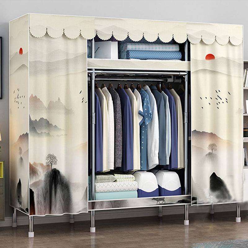 Modern Style Wardrobe Metal 1-Door Wardrobe Closet for Bedroom Clearhalo 'Armoires & Wardrobes' 'armoires_wardrobes' 'Bedroom Furniture' 'furn' 'furn_armoires_wardrobes' 'Furniture' 5742875