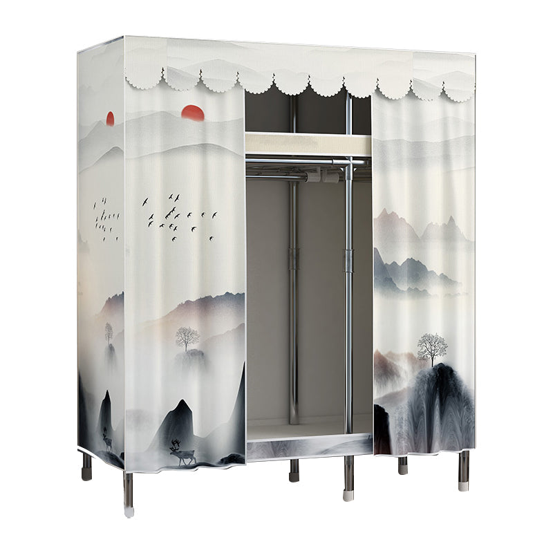 Modern Style Wardrobe Metal 1-Door Wardrobe Closet for Bedroom