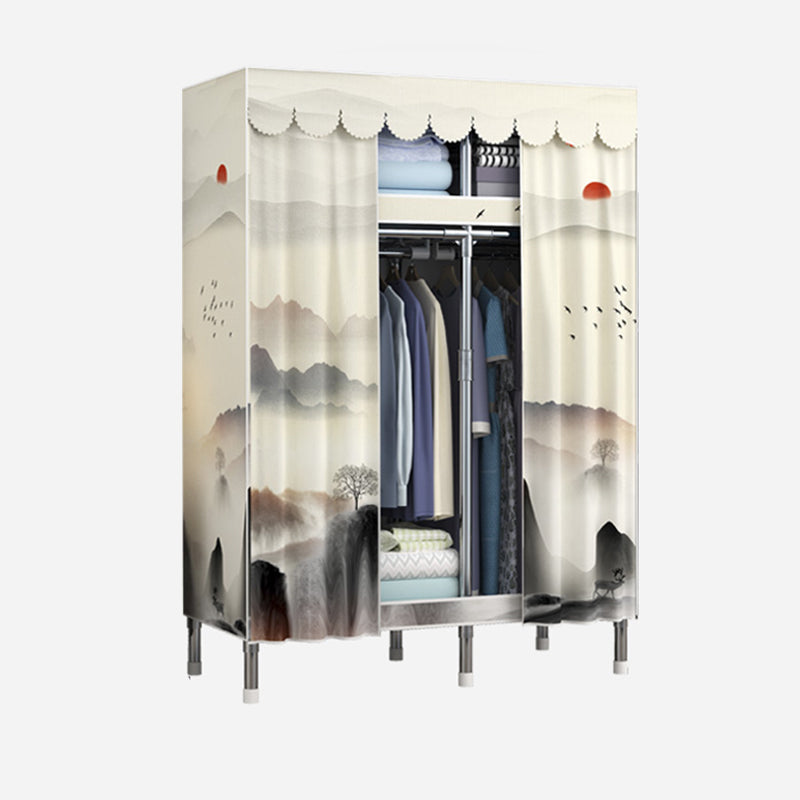 Modern Style Wardrobe Metal 1-Door Wardrobe Closet for Bedroom Clearhalo 'Armoires & Wardrobes' 'armoires_wardrobes' 'Bedroom Furniture' 'furn' 'furn_armoires_wardrobes' 'Furniture' 5742879