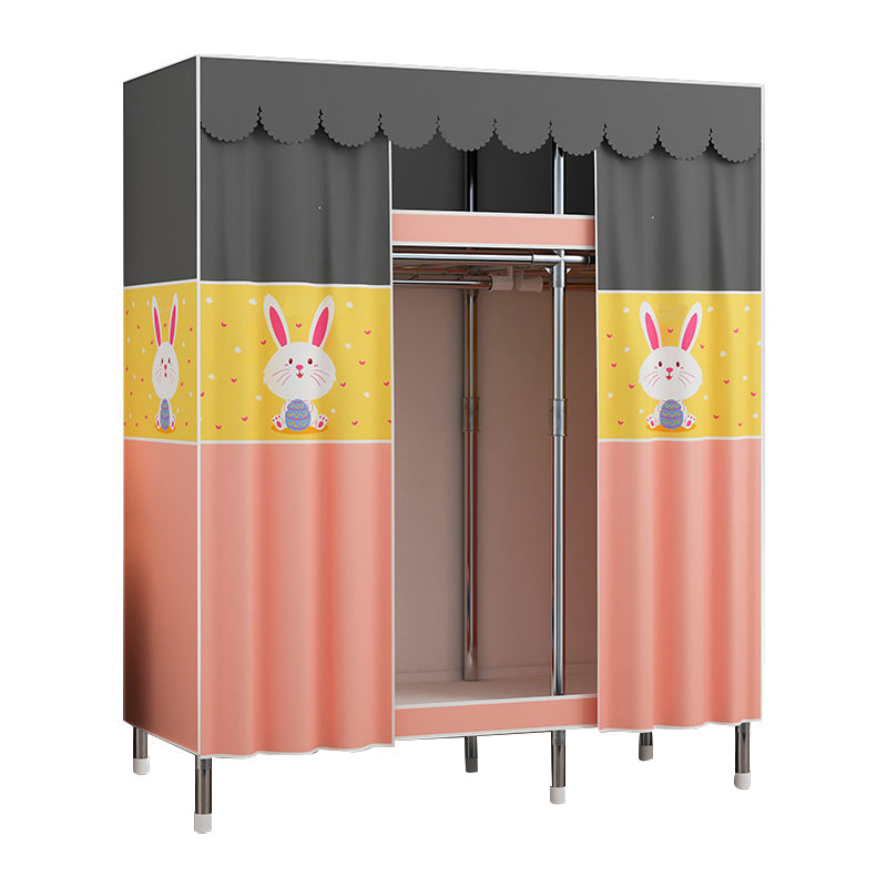 Modern Style Wardrobe Metal 1-Door Wardrobe Closet for Bedroom