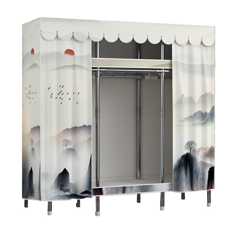Modern Style Wardrobe Metal 1-Door Wardrobe Closet for Bedroom Clearhalo 'Armoires & Wardrobes' 'armoires_wardrobes' 'Bedroom Furniture' 'furn' 'furn_armoires_wardrobes' 'Furniture' 5742881