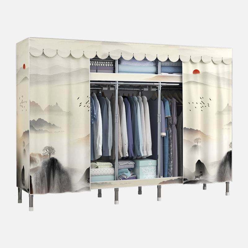 Modern Style Wardrobe Metal 1-Door Wardrobe Closet for Bedroom Clearhalo 'Armoires & Wardrobes' 'armoires_wardrobes' 'Bedroom Furniture' 'furn' 'furn_armoires_wardrobes' 'Furniture' 5742882