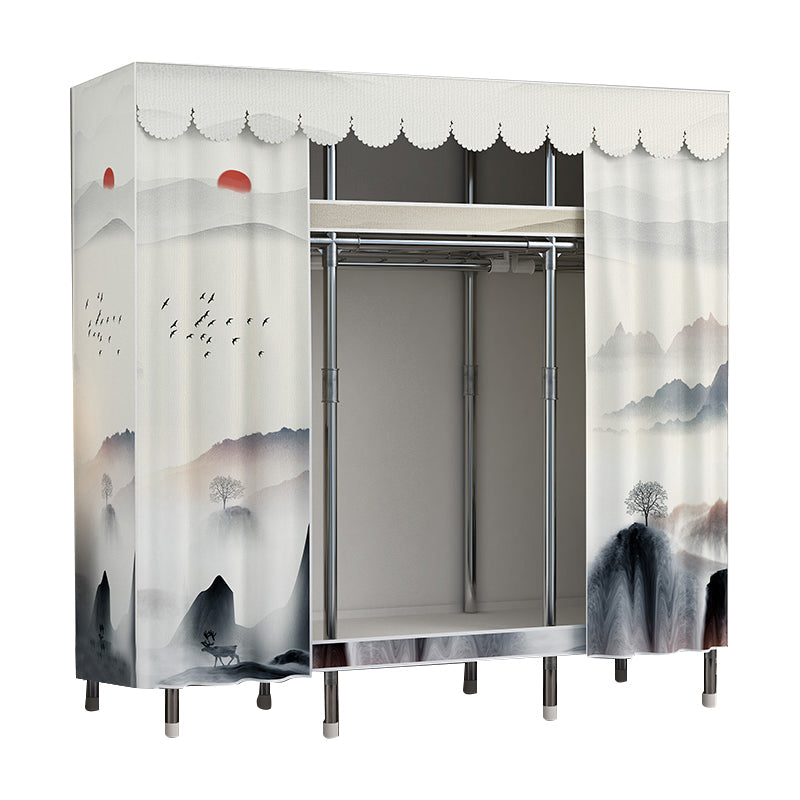 Modern Style Wardrobe Metal 1-Door Wardrobe Closet for Bedroom Clearhalo 'Armoires & Wardrobes' 'armoires_wardrobes' 'Bedroom Furniture' 'furn' 'furn_armoires_wardrobes' 'Furniture' 5742887