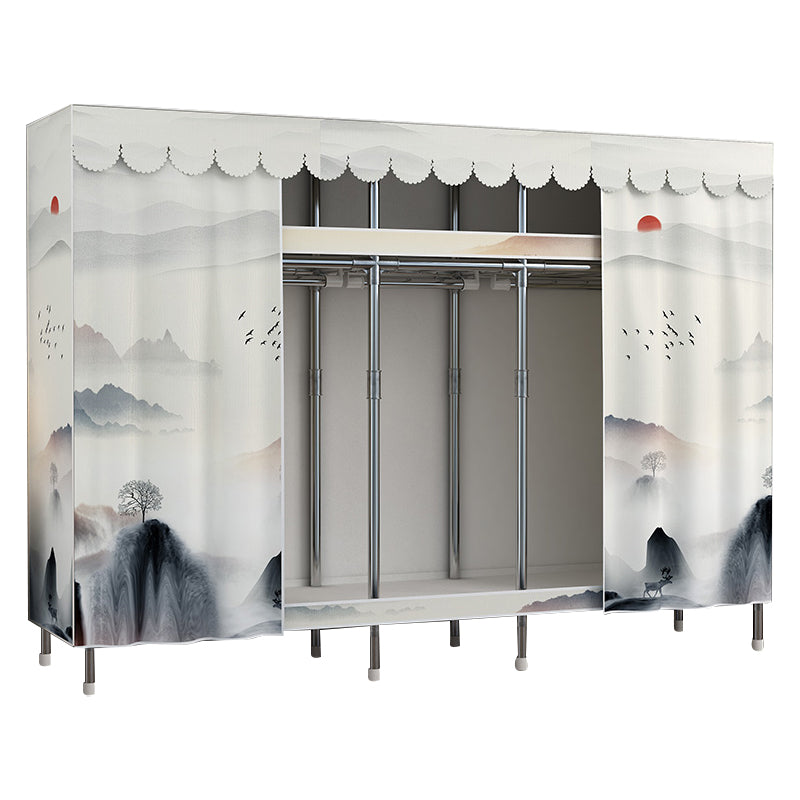 Modern Style Wardrobe Metal 1-Door Wardrobe Closet for Bedroom Clearhalo 'Armoires & Wardrobes' 'armoires_wardrobes' 'Bedroom Furniture' 'furn' 'furn_armoires_wardrobes' 'Furniture' 5742893