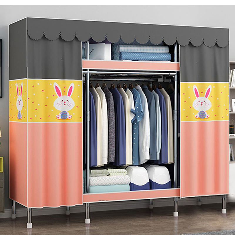 Modern Style Wardrobe Metal 1-Door Wardrobe Closet for Bedroom Clearhalo 'Armoires & Wardrobes' 'armoires_wardrobes' 'Bedroom Furniture' 'furn' 'furn_armoires_wardrobes' 'Furniture' 5742894