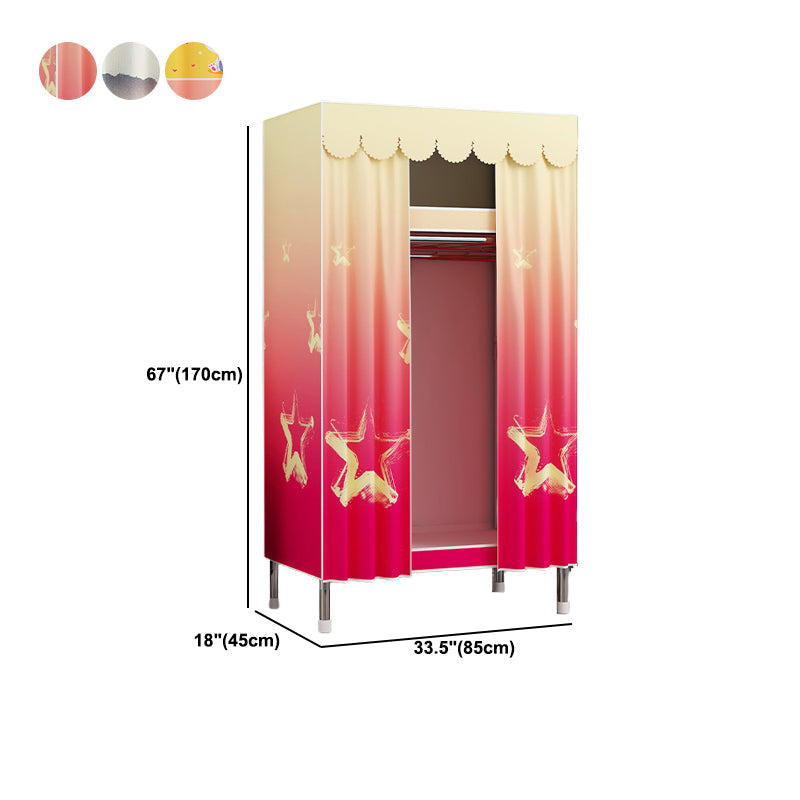 Modern Style Wardrobe Metal 1-Door Wardrobe Closet for Bedroom