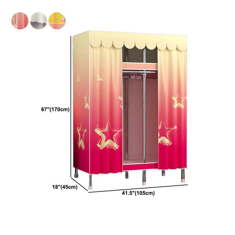 Modern Style Wardrobe Metal 1-Door Wardrobe Closet for Bedroom Clearhalo 'Armoires & Wardrobes' 'armoires_wardrobes' 'Bedroom Furniture' 'furn' 'furn_armoires_wardrobes' 'Furniture' 5742898