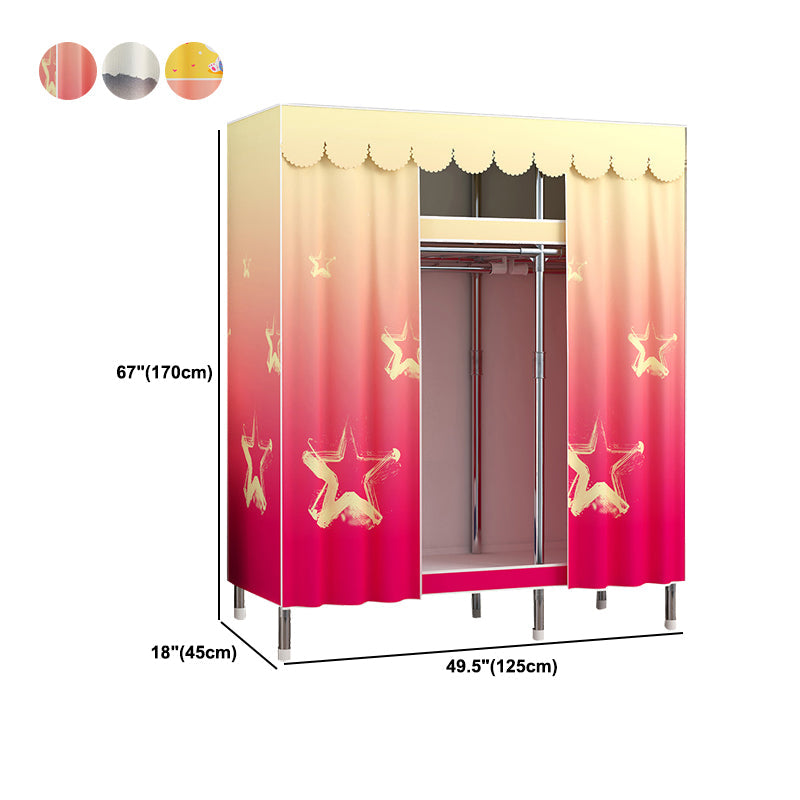 Modern Style Wardrobe Metal 1-Door Wardrobe Closet for Bedroom