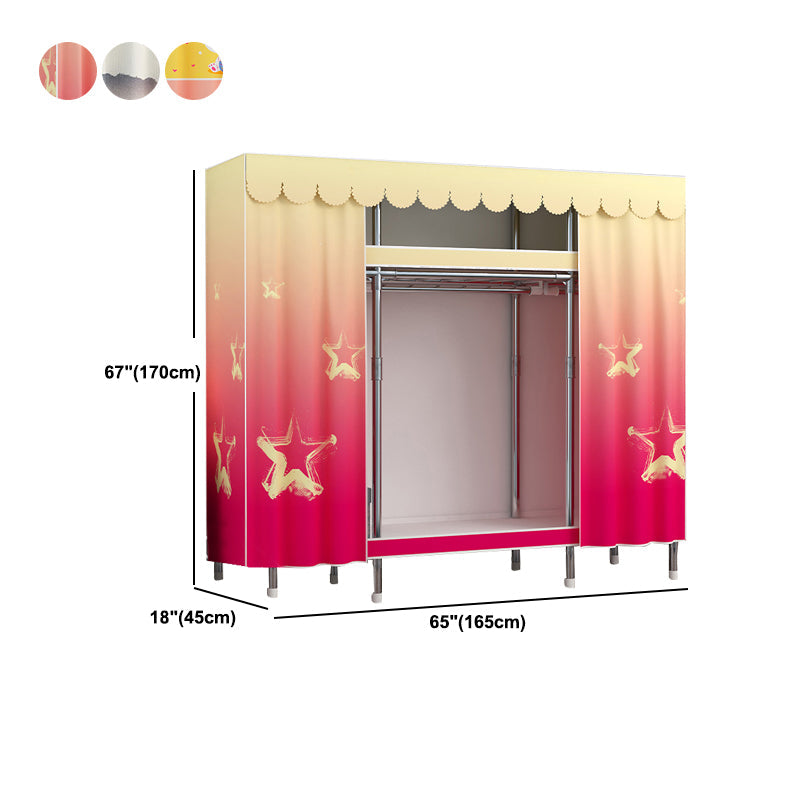 Modern Style Wardrobe Metal 1-Door Wardrobe Closet for Bedroom