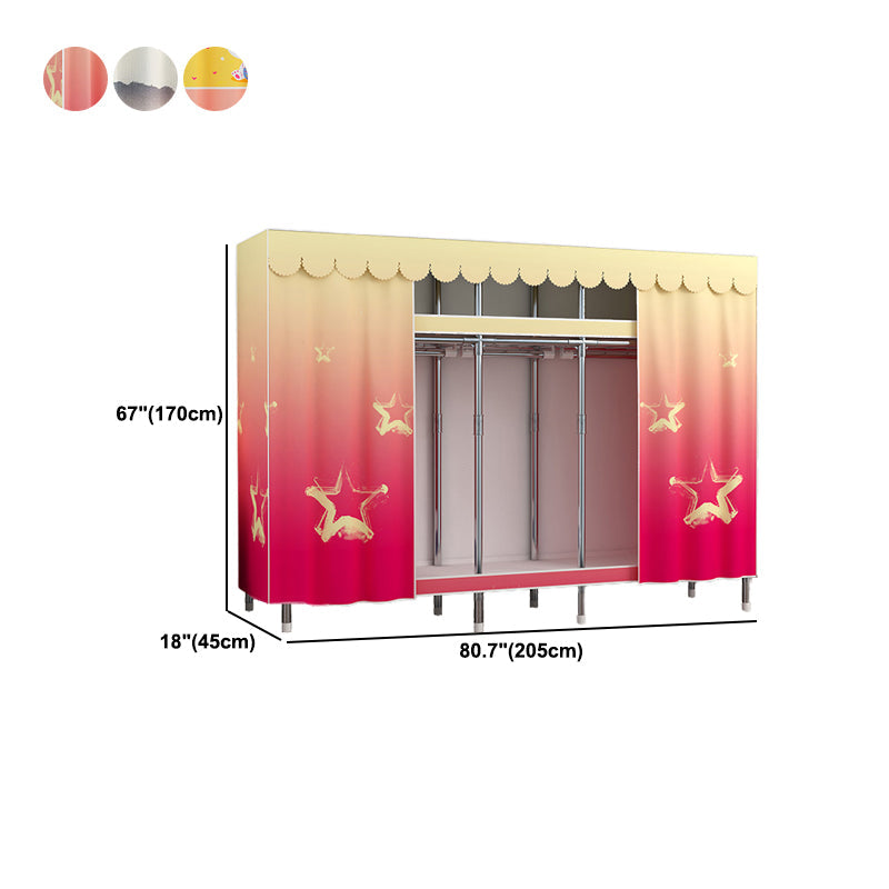 Modern Style Wardrobe Metal 1-Door Wardrobe Closet for Bedroom Clearhalo 'Armoires & Wardrobes' 'armoires_wardrobes' 'Bedroom Furniture' 'furn' 'furn_armoires_wardrobes' 'Furniture' 5742902