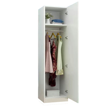 Contemporary White Wardrobe Armoire Hinged Wardrobe Cabinet for Home 15.7"L x 15.7"W x 63"H White 1