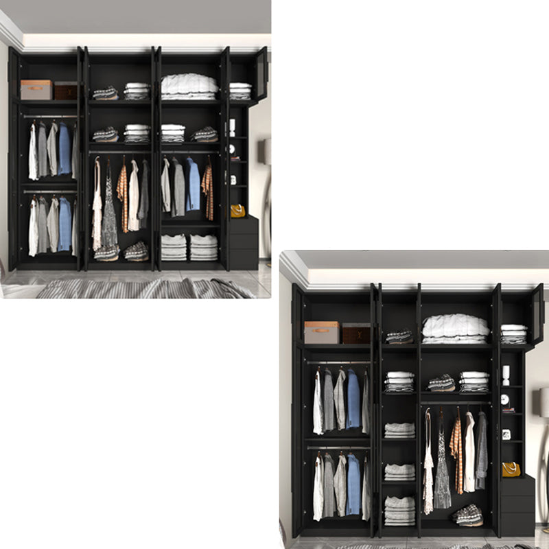 Armadio di vetro in stile moderno armadio a colori nero per camera da letto