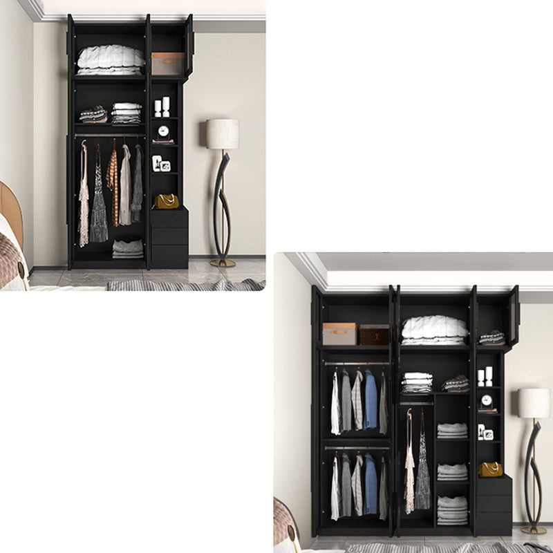 Armadio di vetro in stile moderno armadio a colori nero per camera da letto