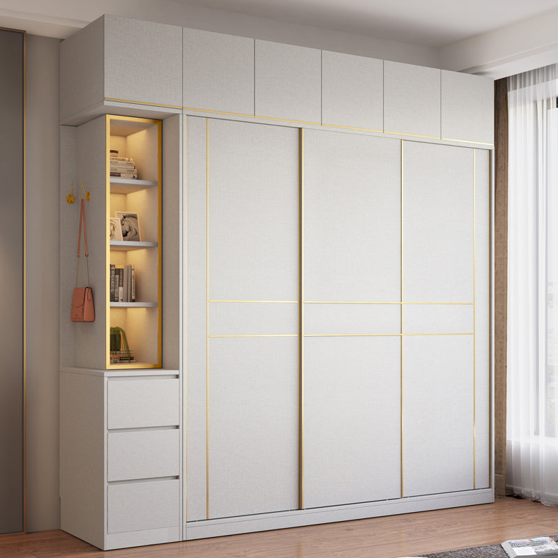 Armario de madera de estilo moderno Color blanco de madera suave armario de cajón cerrado