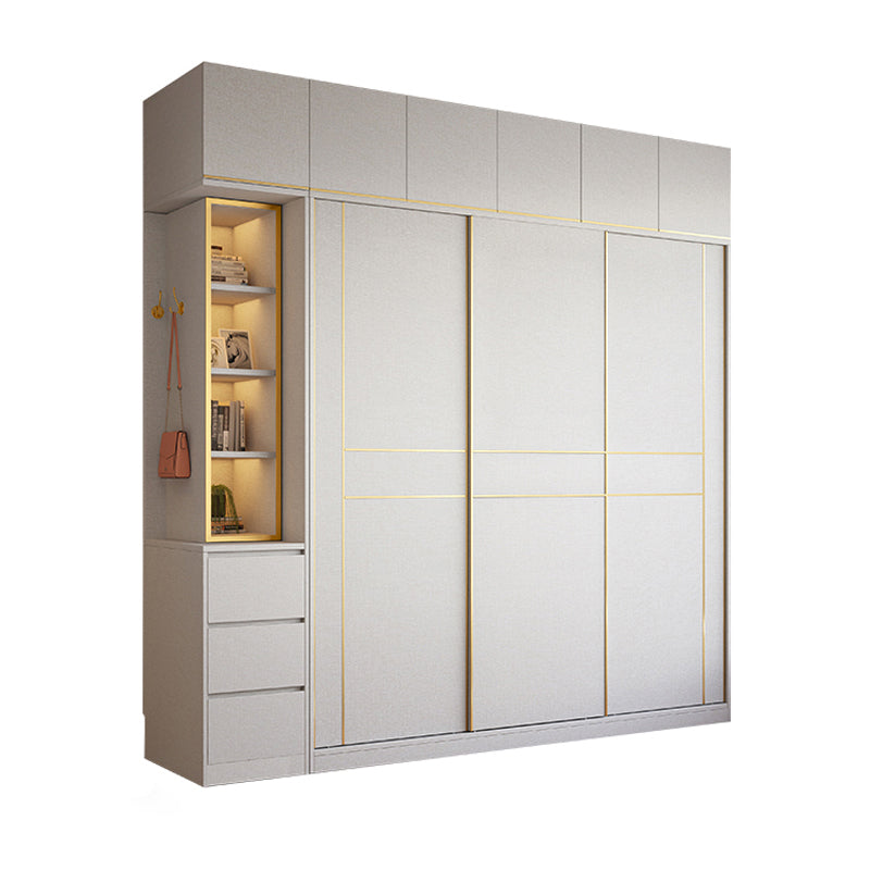 Armario de madera de estilo moderno Color blanco de madera suave armario de cajón cerrado