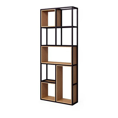 Modern Office Open Shelf Natural 11.81" W Engineered Wood Bookshelf 31.5"L x 11.8"W x 78.7"H Clearhalo 'Bookcases' 'furn' 'furn_bookcases' 'Furniture' 'Office Furniture' 5743097