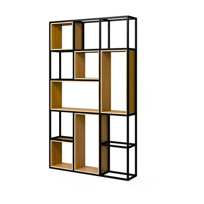 Modern Office Open Shelf Natural 11.81" W Engineered Wood Bookshelf 47"L x 12"W x 79"H Clearhalo 'Bookcases' 'furn' 'furn_bookcases' 'Furniture' 'Office Furniture' 5743099