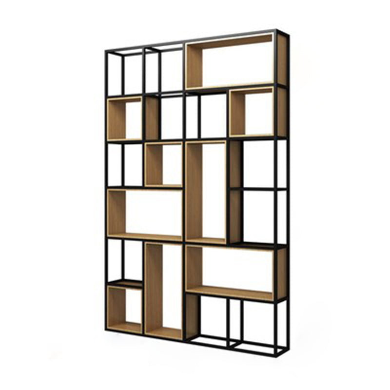 Modern Office Open Shelf Natural 11.81" W Engineered Wood Bookshelf 63"L x 12"W x 94.5"H Clearhalo 'Bookcases' 'furn' 'furn_bookcases' 'Furniture' 'Office Furniture' 5743105